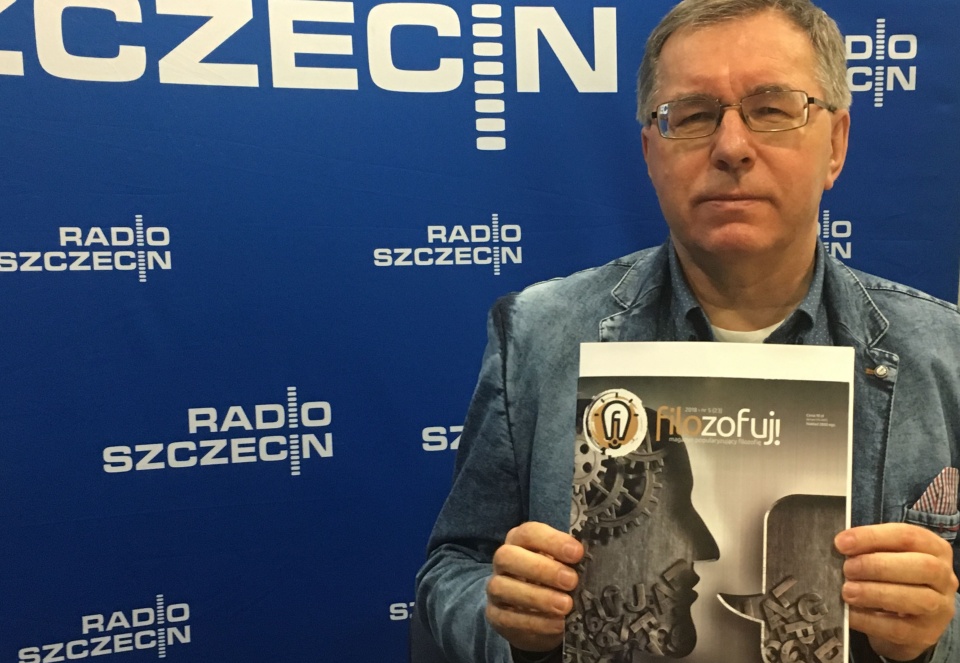 Prof. Tadeusz Szubka w Radiu Szczecin, fot. Konrad Wojtyła