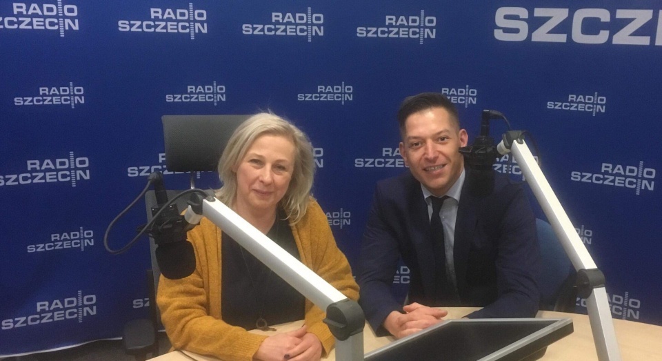 Z gościem audycji, Bartoszem Lechem w Machinie czasu Fot. Radio Szczecin