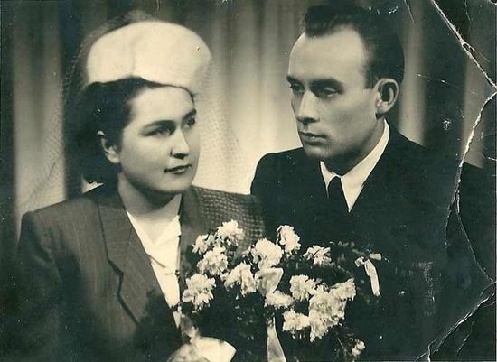 Zdjęcie ślubne Aliny Srzedzińskiej i Józefa Matiasa