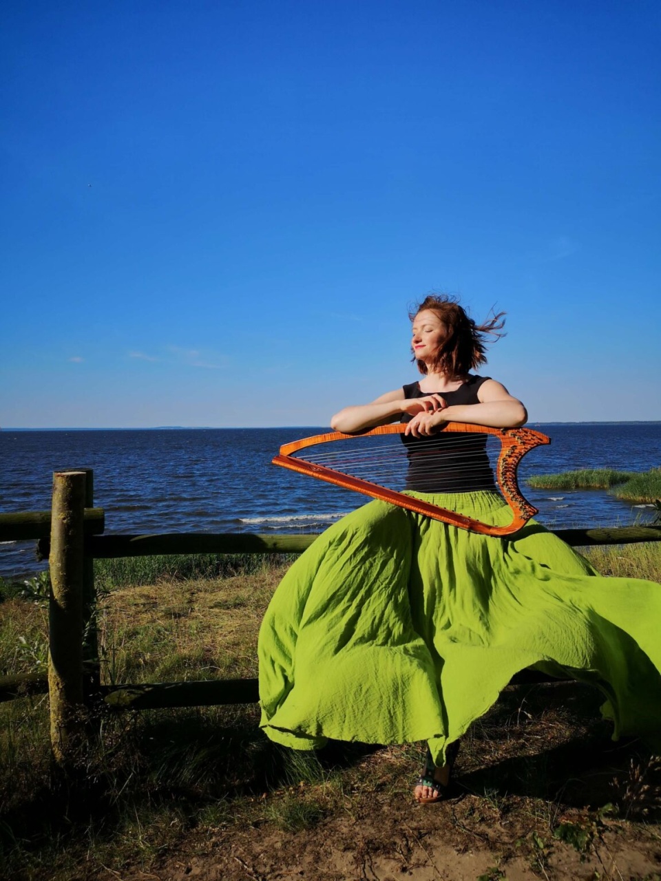 Harfistka, która uważa, że na harfie może grać właściwie każdy. Źródło: emiliaraiter.pl