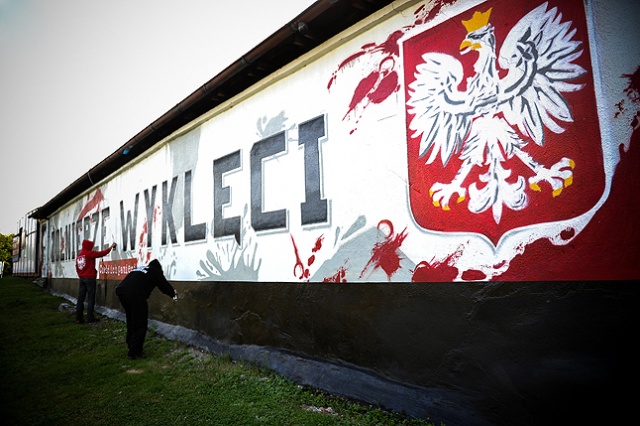 Patriotyczny mural z Witoldem Pileckim w hołdzie Żołnierzom Wyklętym. Fot. Łukasz Szełemej [Radio Szczecin] Patriotyczny mural w centrum Szczecina [ZDJĘCIA]