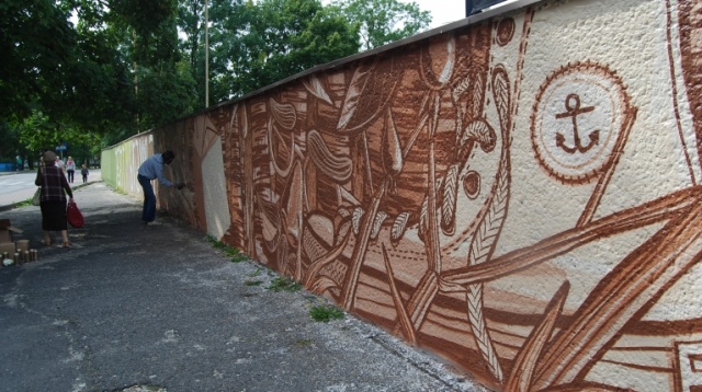 Gigantyczny mural w Goleniowie. Tworzą go artyści z Niemiec