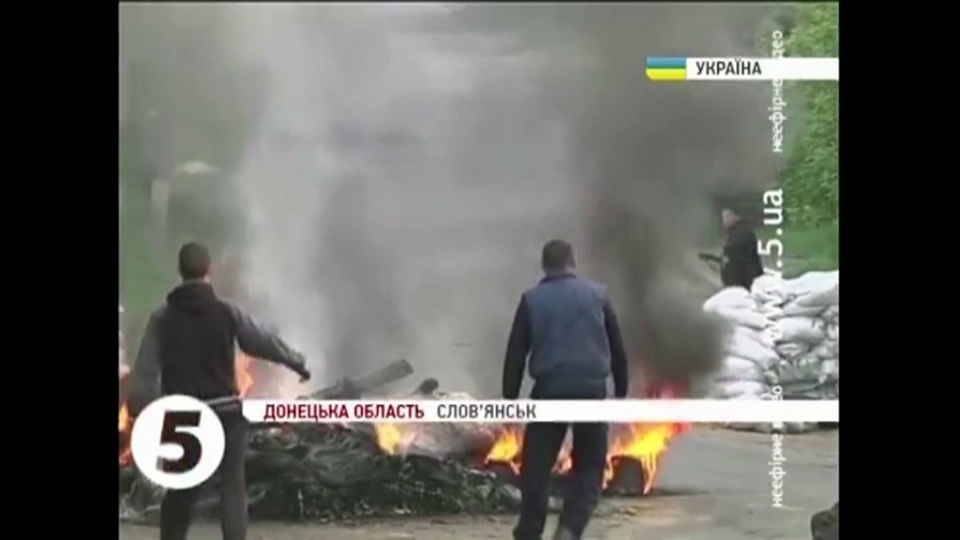 Dwóch ukraińskich wojskowych zginęło, a kilku innych zostało rannych podczas operacji przeciwko prorosyjskim separatystom w Słowiańsku na wschodzie Ukrainy. Fot. 5 kanal/x-news
