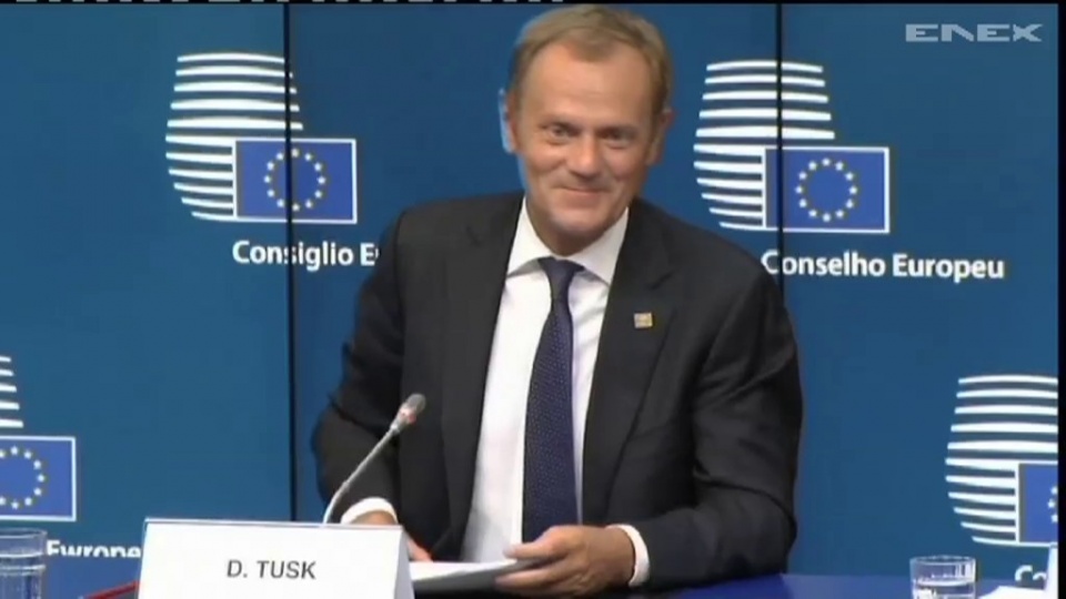 I will polish my English - tak powiedział Donald Tusk na konferencji prasowej po wyborze na stanowisko szefa Rady Europejskiej. Fot. EU EBS/x-news