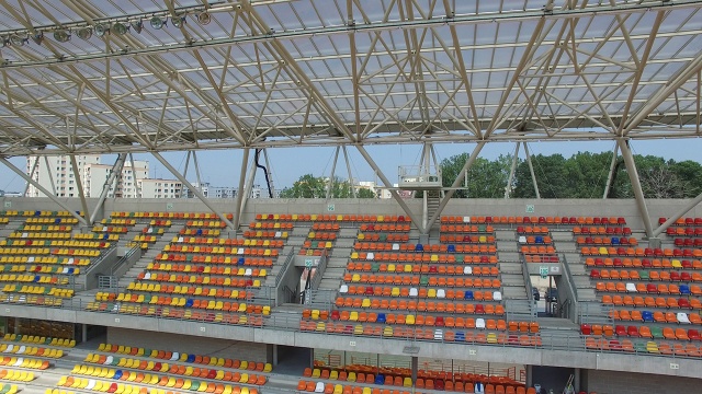 Stadion w Bielsku-Białej. Fot. Radio Szczecin Jak budują stadiony w Bielsku-Białej i Zabrzu? [WIDEO, ZDJĘCIA]