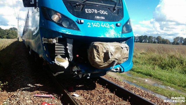 Wypadek na przejeździe kolejowym Fot. Internauta Wypadek na przejeździe kolejowym [ZDJĘCIA]