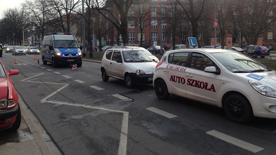 Wypadek na ulicy Piastów w Szczecinie. Fot. Piotr Sawiński [Radio Szczecin]