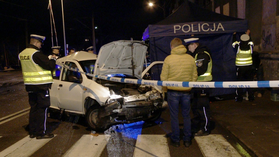Świertelny wypadek na ulicy Nad Odrą w Szczecinie. Fot. Piotr Sawiński [Radio Szczecin]