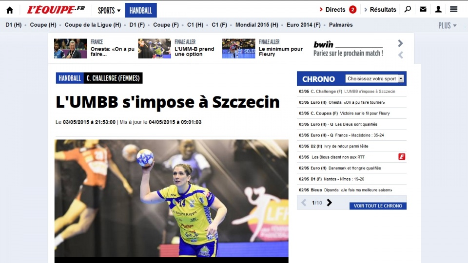 Media znad Sekwany komentują mecz z Balticą. Fot. Lequipe