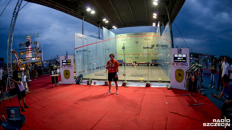 Próba bicia rekordu Guinnessa w grze w squasha. Fot. Jarosław Gaszyński [Radio Szczecin]