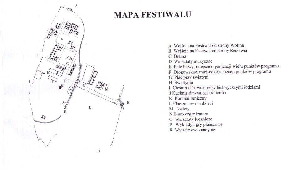 Mapa Festiwalu Słowian i Wikingów. Mat. Urząd Miejski w Wolinie