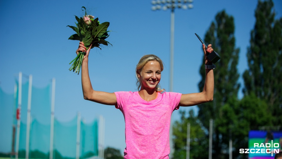 Pierwszą konkurencję biegową wygrała reprezentantka Polski Karolina Kołeczek, która była najszybsza na 100 metrów przez płotki. Fot. Konrad Nowak [Radio Szczecin]