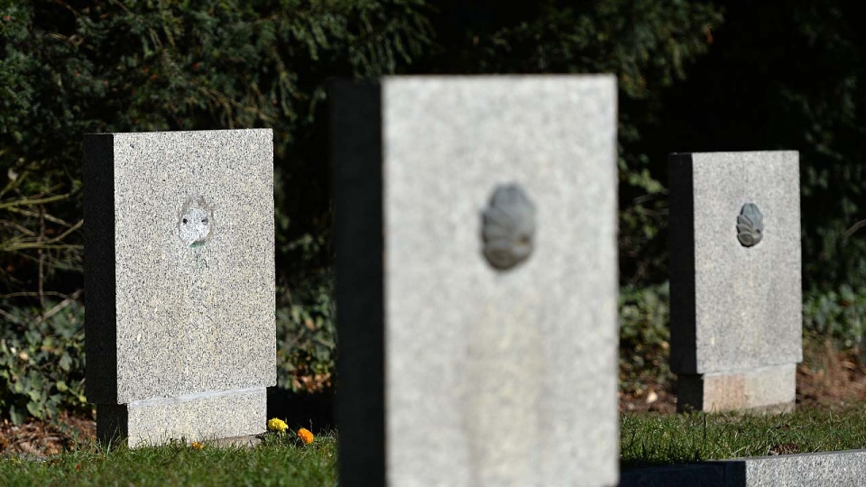 Na Cmentarzu Centralnym w Szczecinie zdewastowano nagrobki w kwaterze żołnierzy radzieckich zrywając z nich pięcioramienne, metalowe gwiazdy. Fot. Łukasz Szełemej [Radio Szczecin/Archiwum]