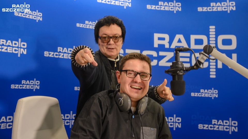 Niemiecki piosenkarz Fancy i prezenter Radia Szczecin Grzegorz Lament. Fot. Maciej Myszkowiak [Radio Szczecin]