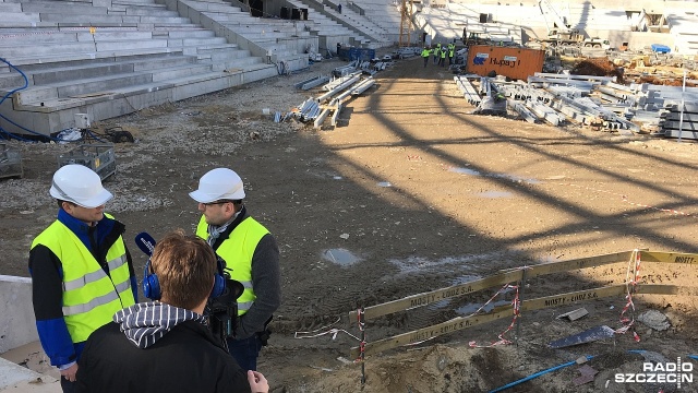 Dziennikarze Radia Szczecin w czwartym reportażu dotyczącym budowy stadionów w Polsce odwiedzili Łódź. Fot. Tobiasz Madejski [Radio Szczecin] Projekt stadionu Widzewa do wykorzystania w Szczecinie? Reportaż z Łodzi [WIDEO, ZDJĘCIA]