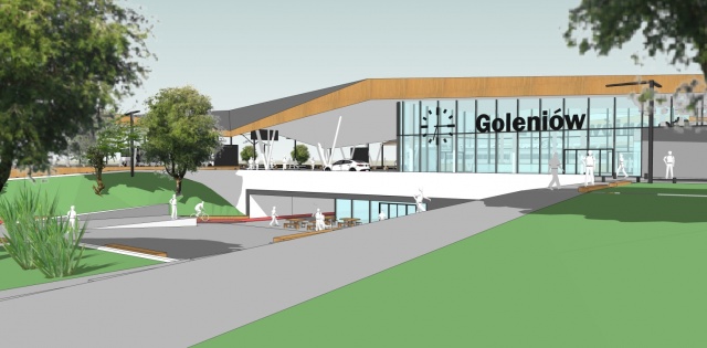 Projekt przebudowy dworca w Goleniowie. Mat. Studio AG Jak zmieni się dworzec w Goleniowie? Jest nowy projekt [WIZUALIZACJE]