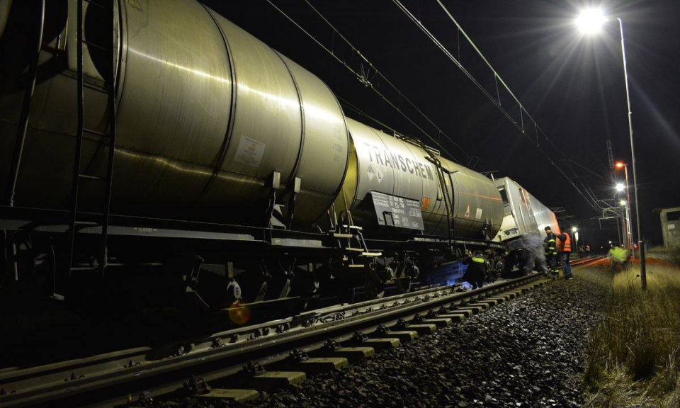 Pociąg towarowy wykoleił się pod Choszcznem. Fot. facebook.com/Policja Choszczno
