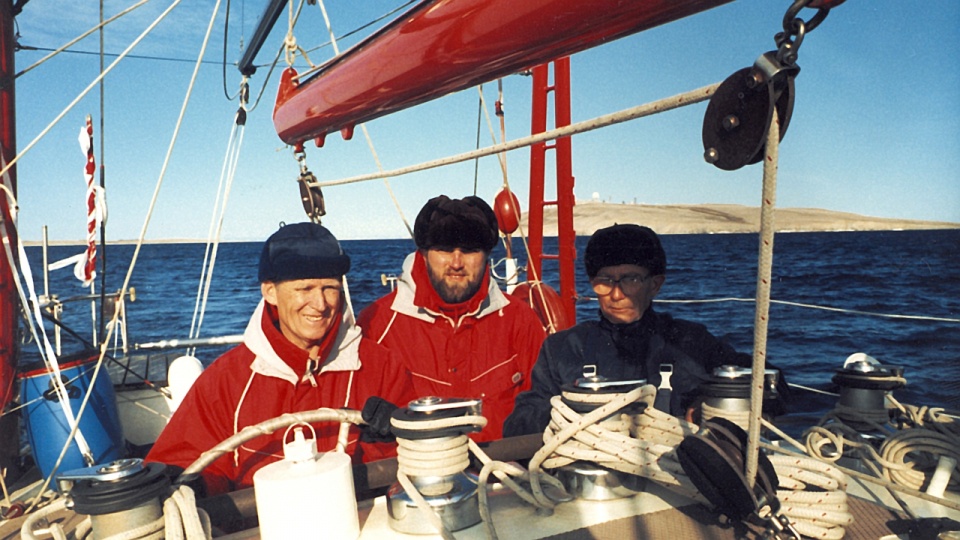 Arktyka 1986 rok. Wojciech Jacobson, Janusz Kurbiel, Ludomir Mączka. Fot. Archiwum Wojciech Jacobson