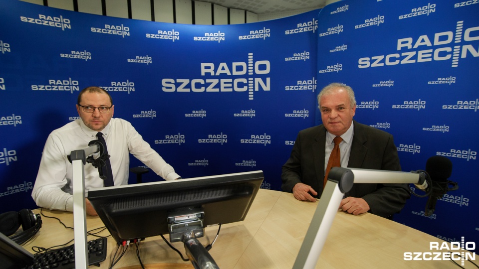 Tomasz Chaciński i Piotr Jania w studiu Radia Szczecin. Fot. Konrad Nowak [Radio Szczecin]