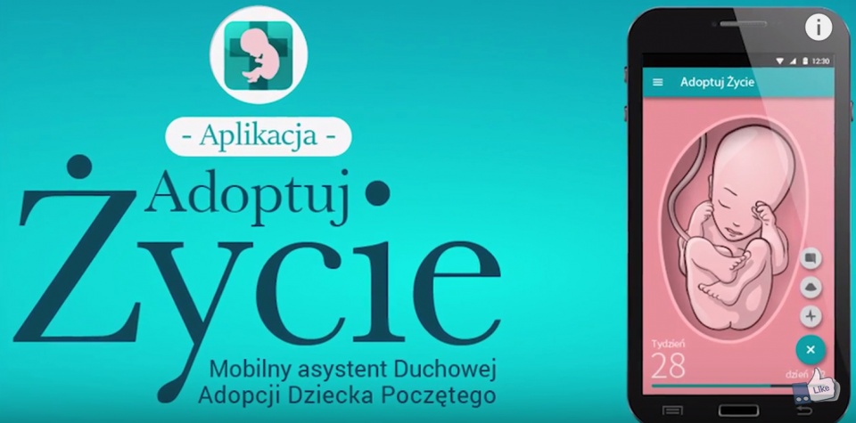 Szczecińska Fundacja Małych Stópek udostępniła aplikację "Adoptuj Życie". Źródło: www.youtube.com/Bractwo Małych Stópek