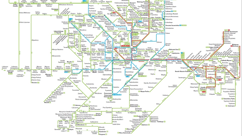 Komunikacyjna mapa dla pasażerów. Fot. Materiał ZDiTM