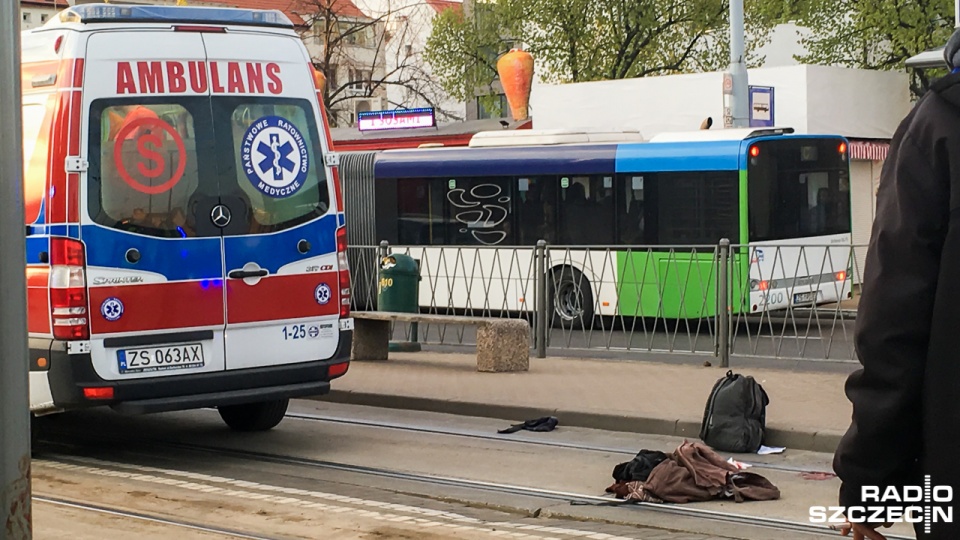 Wypadek na ulicy Wyszyńskiego w Szczecinie. Fot. Konrad Nowak [Radio Szczecin]