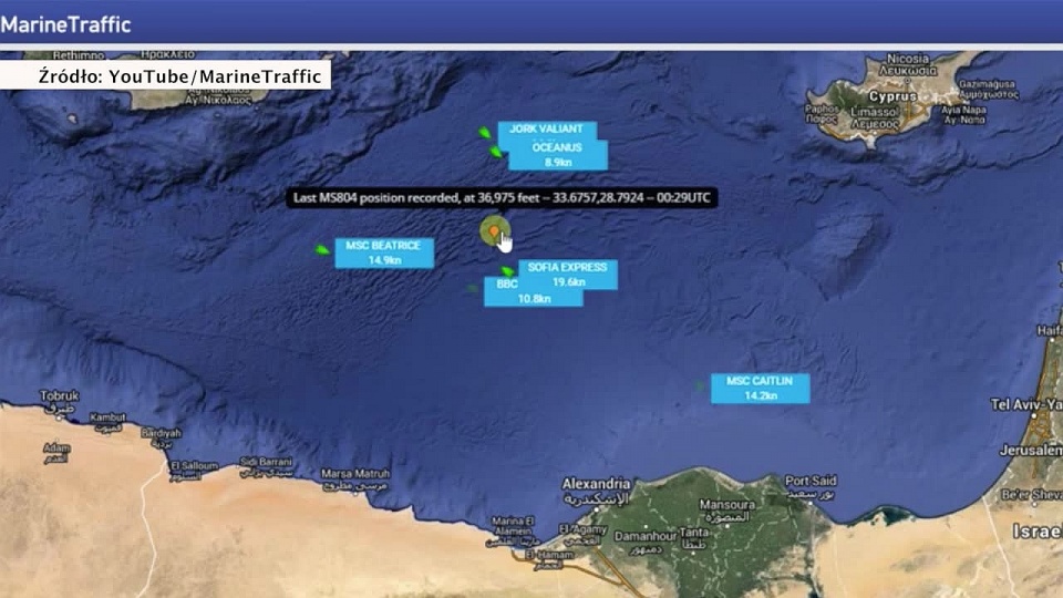 Egipska marynarka wojenna poinformowała, że odnalazła elementy wraku Airbusa A320. Fot. x-news