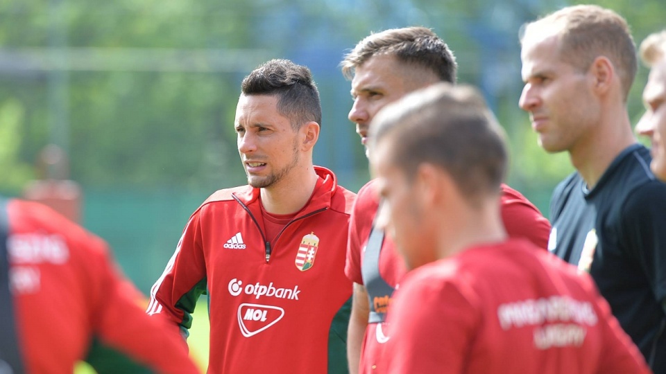 Adam Gyurcso podczas treningu reprezentacji Węgier. Fot. MLSZ Facebook
