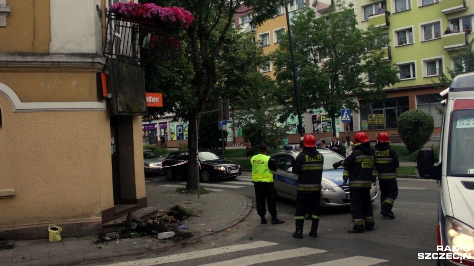 Wypadek przy ulicy Wojska Polskiego w Białogardzie. Fot. Adam Wójcik [Radio Szczecin]