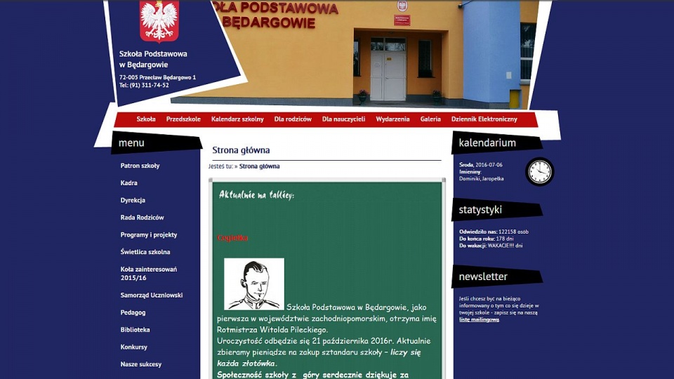 Strona Szkoły Podstawowej w Będargowie. Fot. www.spbedargowo.szkolnastrona.pl