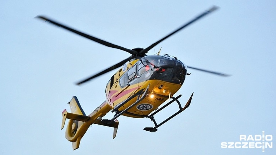 Helikopter LPR przetransportował ranne dziecko do szpitala. Fot. Łukasz Szełemej [Radio Szczecin/Archiwum]