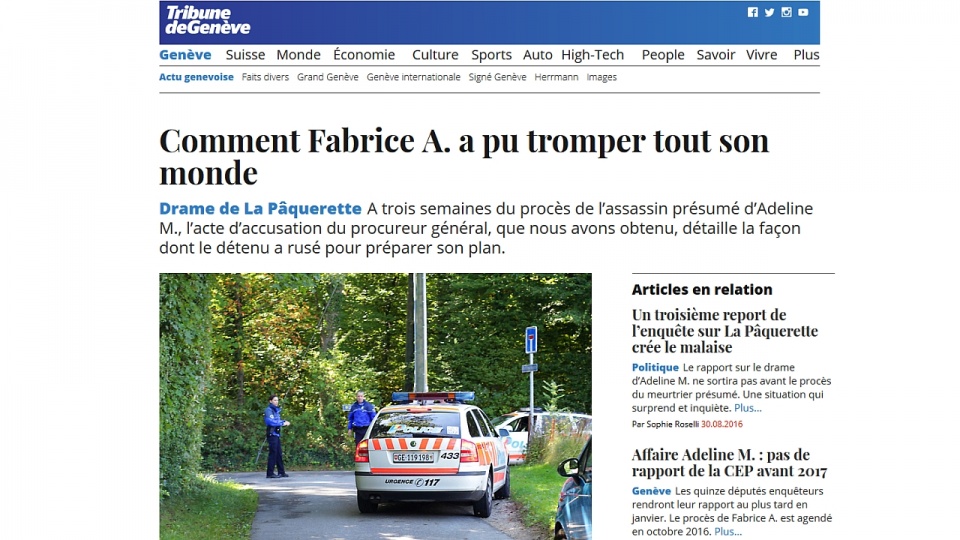 Do aktu oskarżenia dotarł szwajcarski dziennik "Tribune de Geneve". Fot. tdg.ch