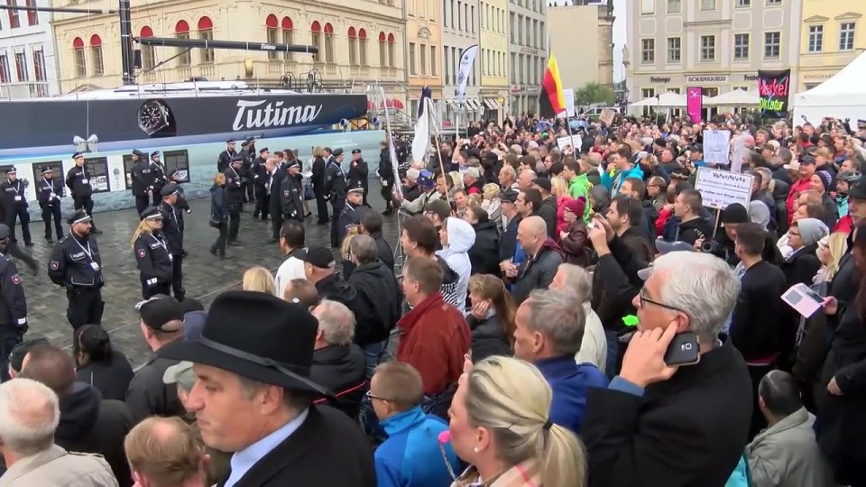 Protest w Dreźnie. Fot. RUPTLY/x-news