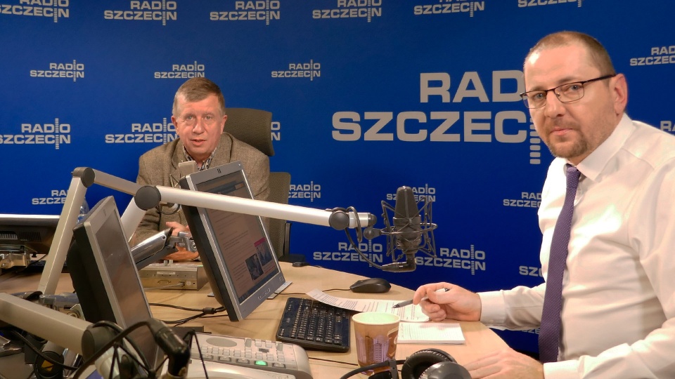 Michał Jach w studiu Radia Szczecin. Fot. Maciej Myszkowiak [Radio Szczecin]