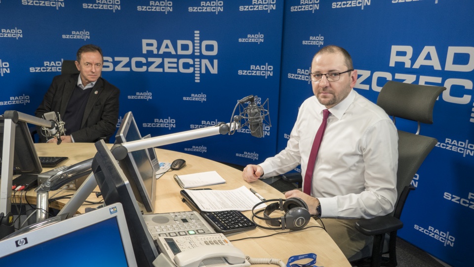 Tomasz Grodzki w studiu Radia Szczecin. Fot. Piotr Sawiński [Radio Szczecin]