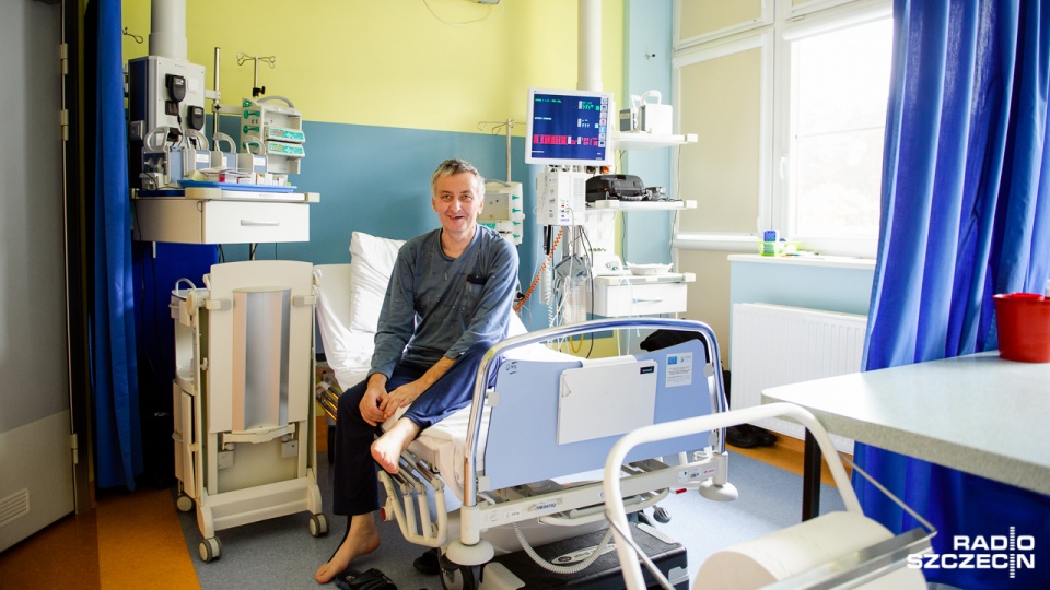 Pacjent po przeszczepie w szpitalu w Zdunowie. Fot. Konrad Nowak [Radio Szczecin]