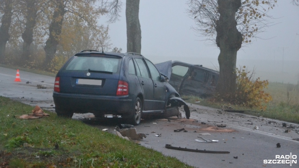 Wypadek na ulicy Krzywoustego w Kołobrzegu. Fot. Przemysław Polanin [Radio Szczecin]