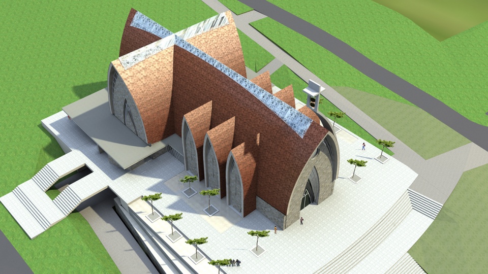 Wizualizacje koncepcji kościoła w Mierzynie. Fot. Pracownia Architektoniczna A-Plus
