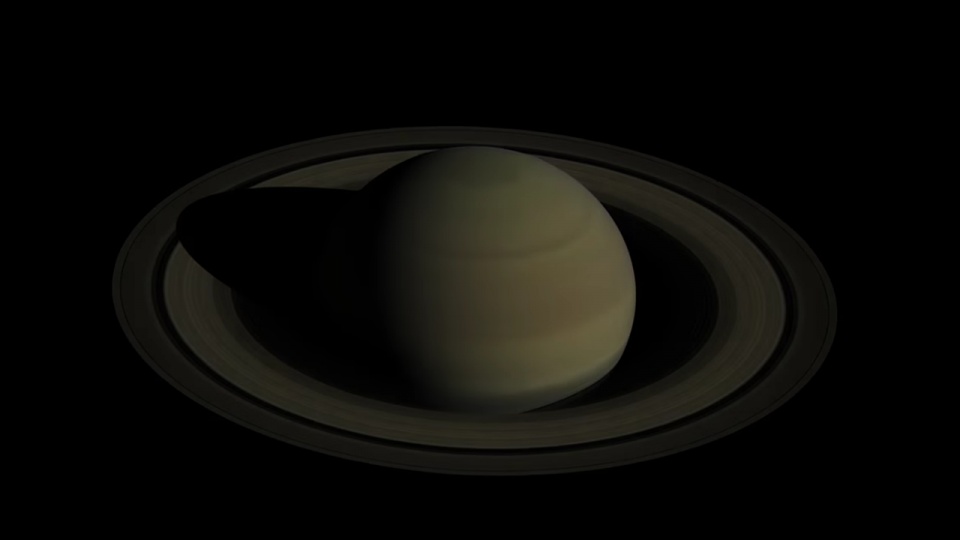 Cassini’s High-Flying, Ring-Grazing Orbits. Źródło: www.youtube.com/NASA Jet Propulsion Laboratory