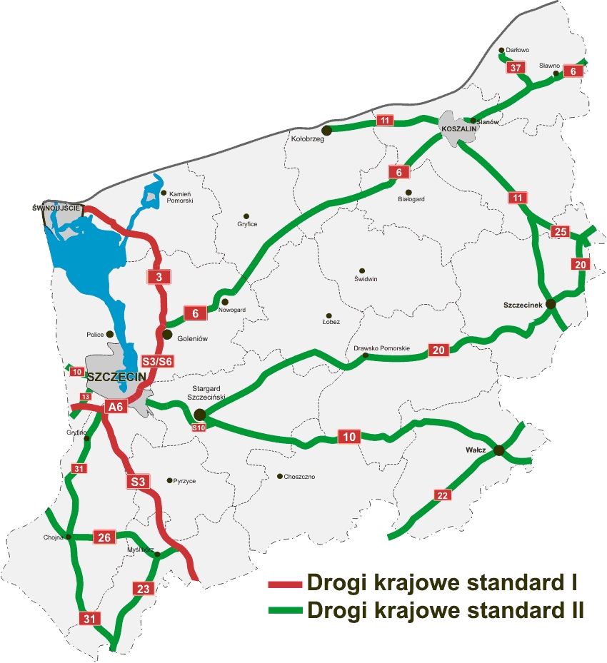 Drogi krajowe w Zachodniopomorskiem objęte akcją 'Zima'. Mat. GDDKiA Drogi krajowe w Zachodniopomorskiem objęte akcją 'Zima'. Mat. GDDKiA