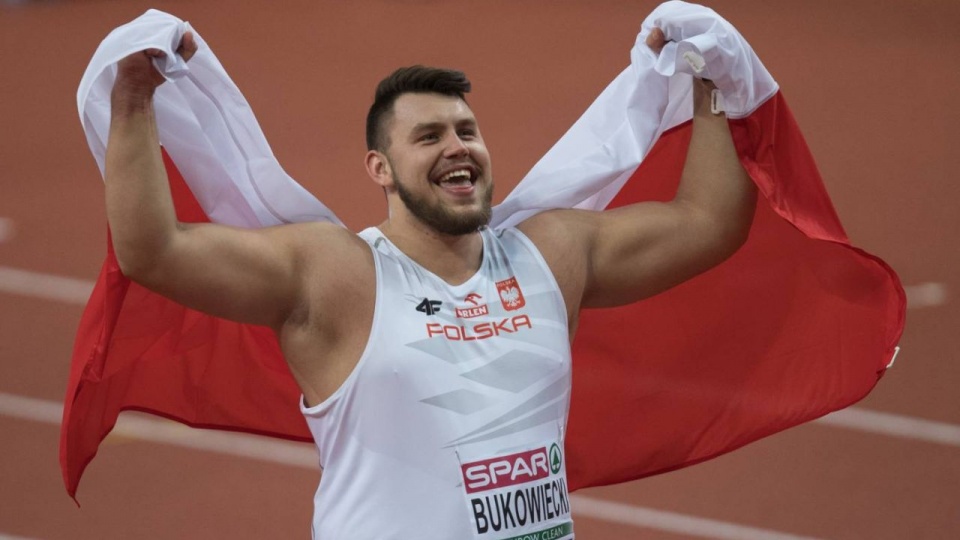 Konrad Bukowiecki - złoty medal w konkursie pchnięcia kulą. Fot. Marek Biczyk / Polski Związek Lekkiej Atletyki