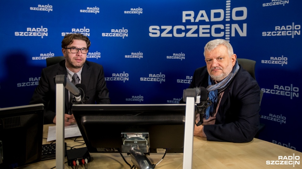 Marek Sztark w studiu Radia Szczecin. Fot. Weronika Łyczywek [Radio Szczecin]