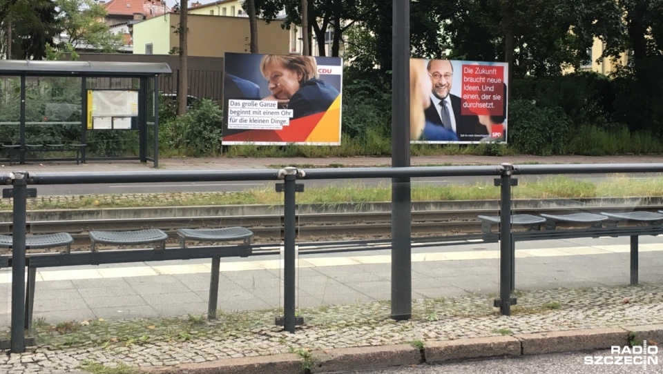 Kandydaci na kanclerza Niemiec: Angela Merkel i Martin Schulz. Fot. Sławomir Orlik [Radio Szczecin]
