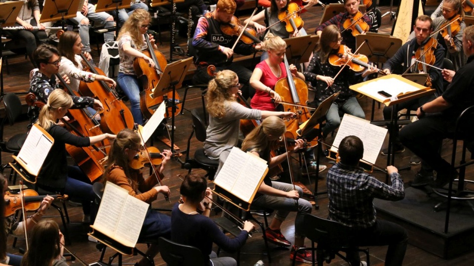 Próba przed koncertem International Lutosławski Youth Orchestra. Fot. Jakub Gibowski