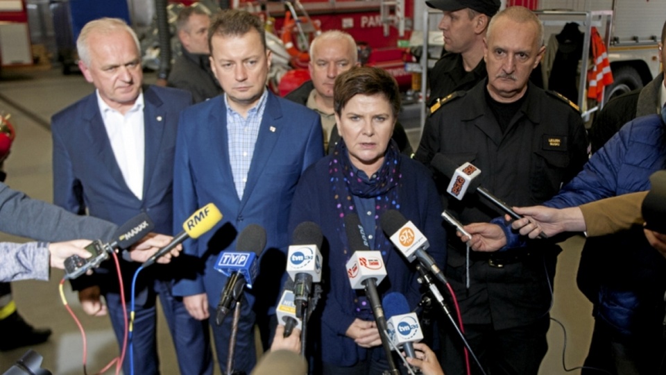 Premier Beata Szydło po posiedzeniu zespołu kryzysowego w Zielonej Górze. Fot. KPRM, źródło: www.premier.gov.pl