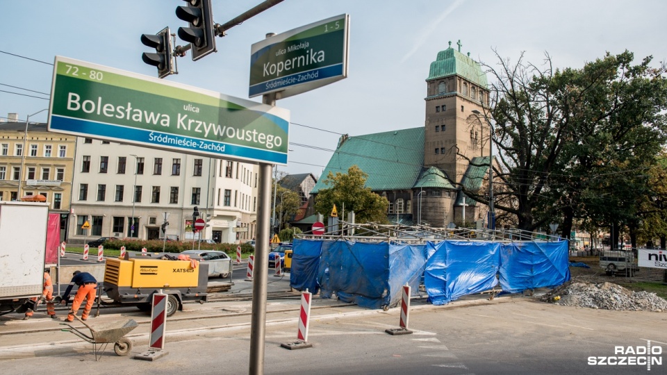 Remont ulicy Krzywoustego w Szczecinie. Fot. Olaf Nowicki [Radio Szczecin]