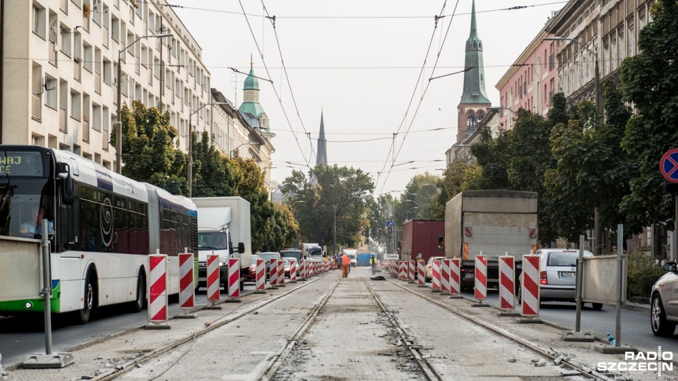 Remont ulicy Krzywoustego w Szczecinie. Fot. Olaf Nowicki [Radio Szczecin]