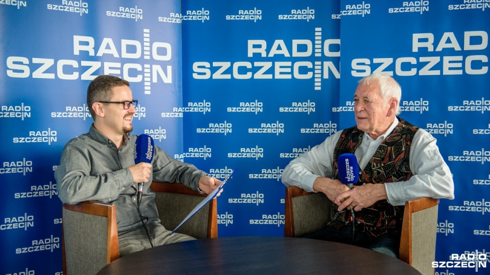 Grzegorz Lament rozmawiał z Gary Brookerem z zespołu Procol Harum. Fot. Olaf Nowicki [Radio Szczecin]