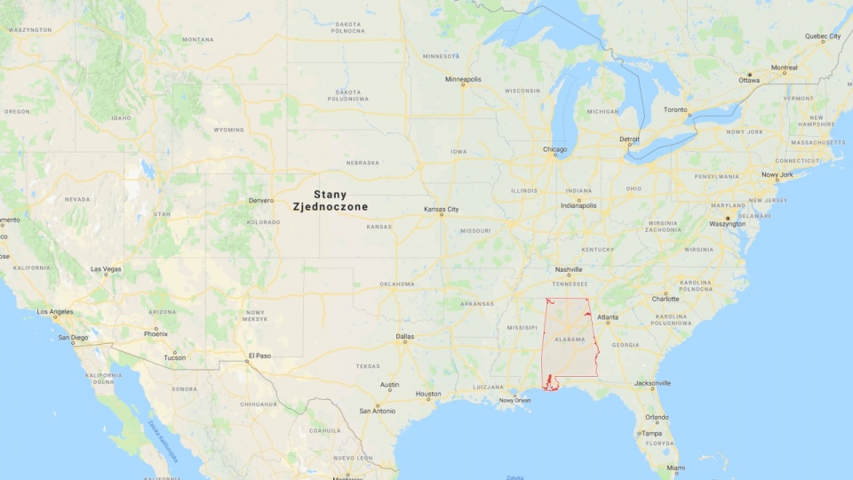 Stan Alabama w Stanach Zjednoczonych. Fot. www.google.pl/maps