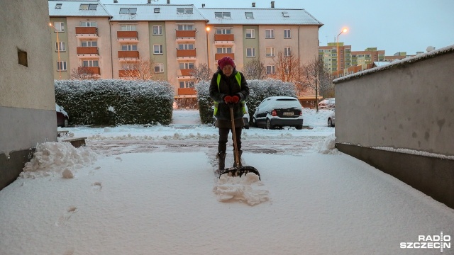 Pierwszy w tym roku śnieg spadł w Szczecinie. Fot. Robert Stachnik [Radio Szczecin] Zima w natarciu. W Szczecinie sypnęło śniegiem [WIDEO, ZDJĘCIA]
